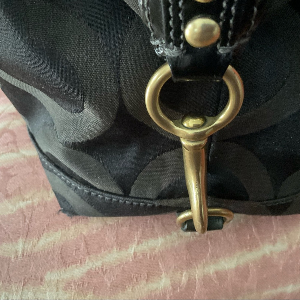 Coach Madison's black satchel has three tags and is in EUC - Picture 6 of 13